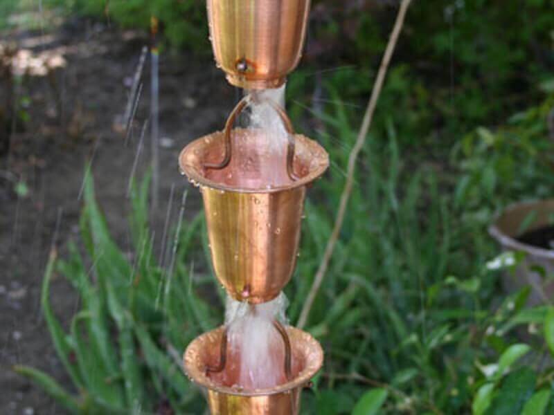 RainChainsFlared Cups copper rain chain 7227 image 13