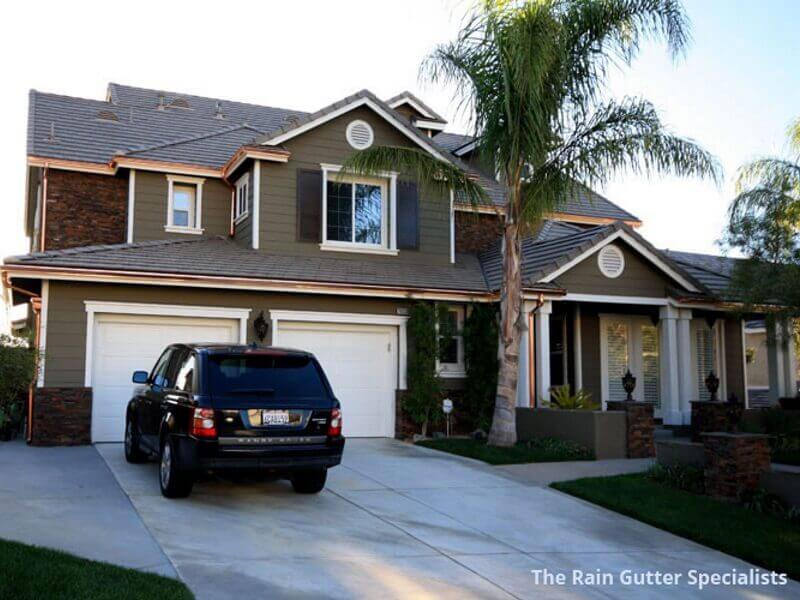 Copper rain gutters in Studio City image 22