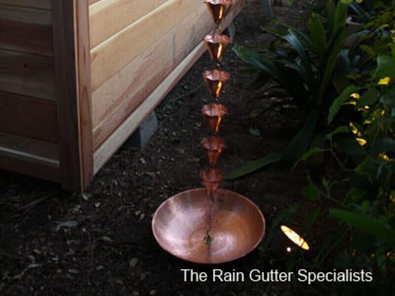 Rain Chains Malibu image 6 Flower Shape in Copper