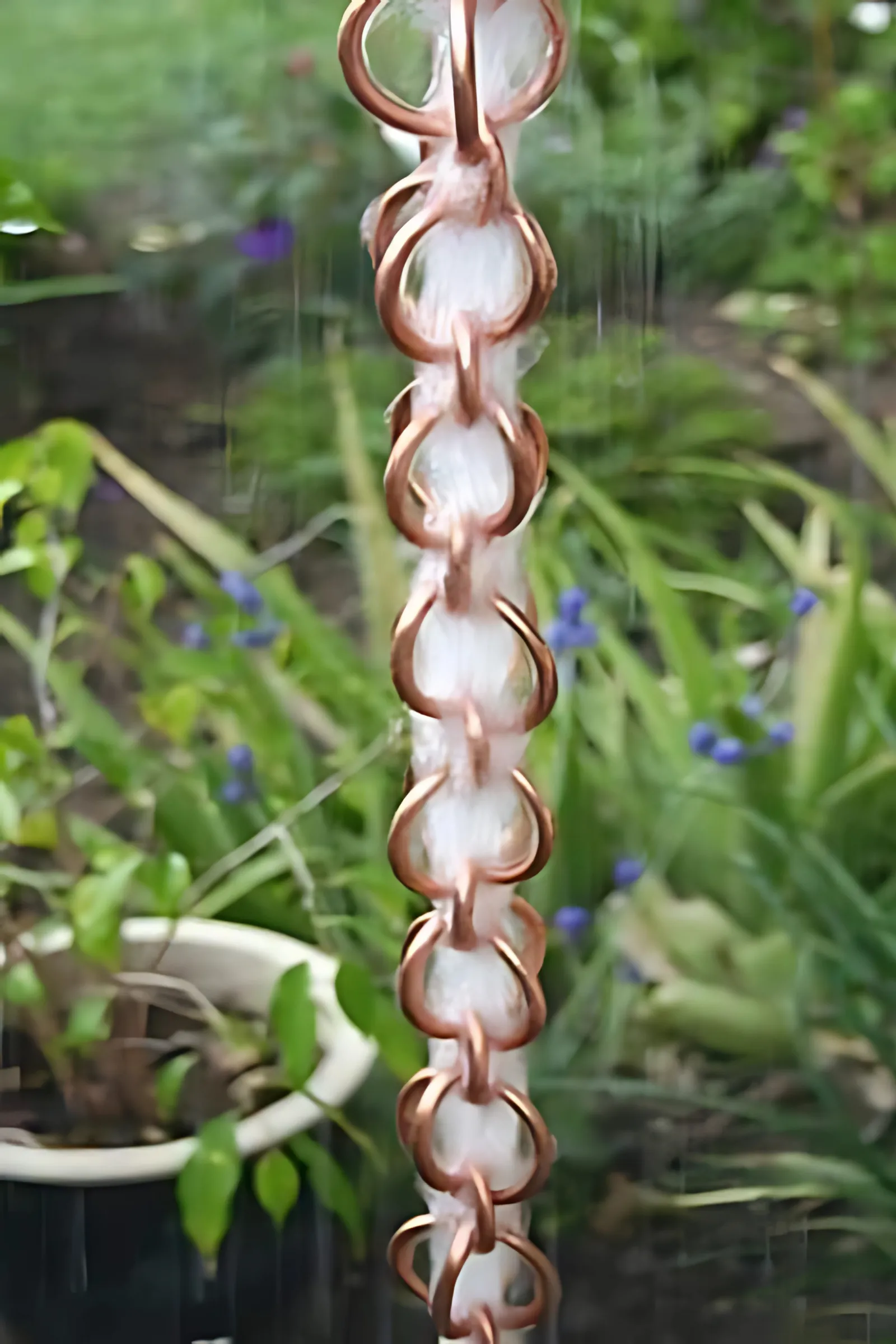 Double Loops™ copper link rain chain thumbnail 3