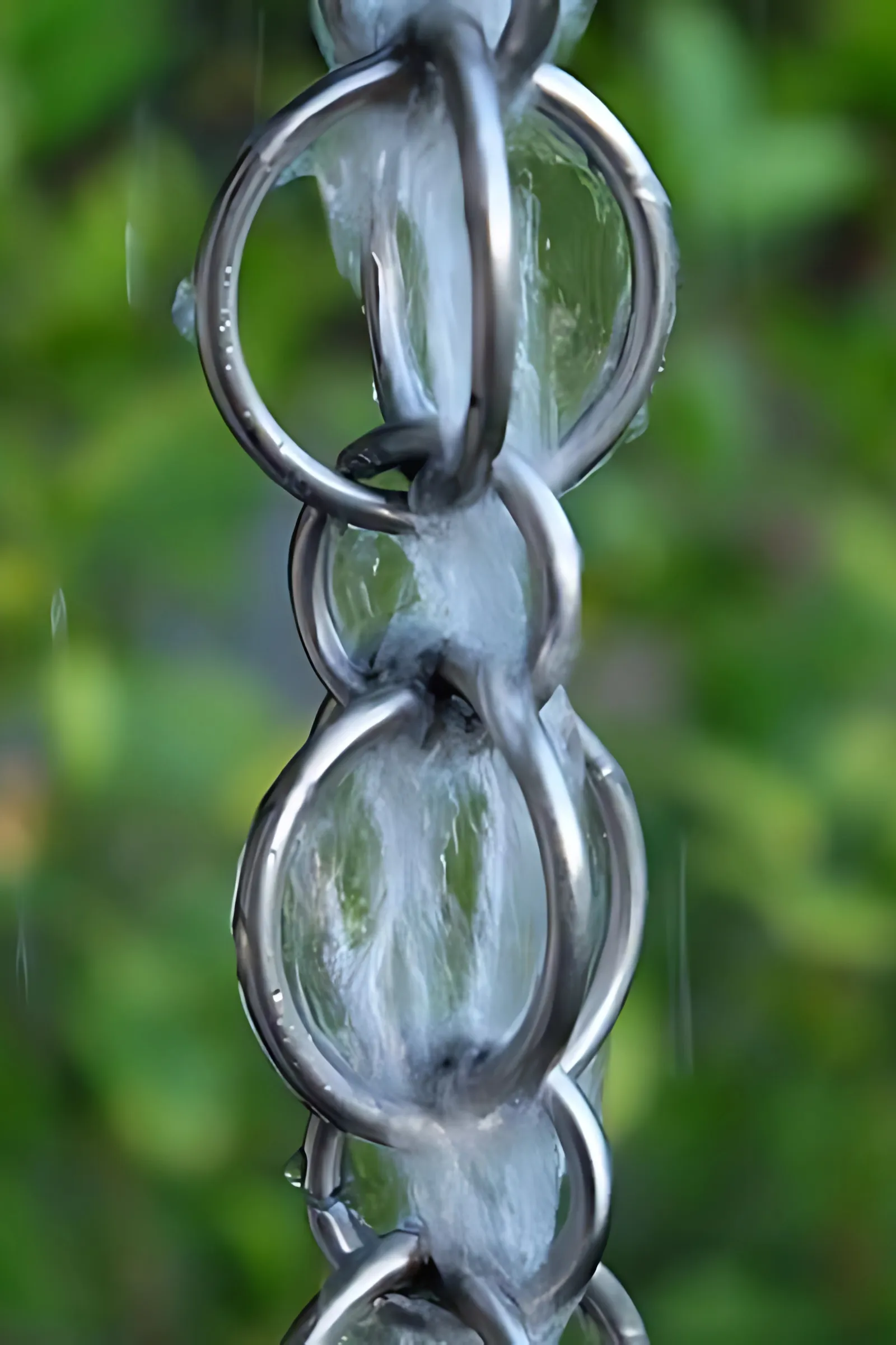 Double Loops stainless steel rain chain thumbnail 2
