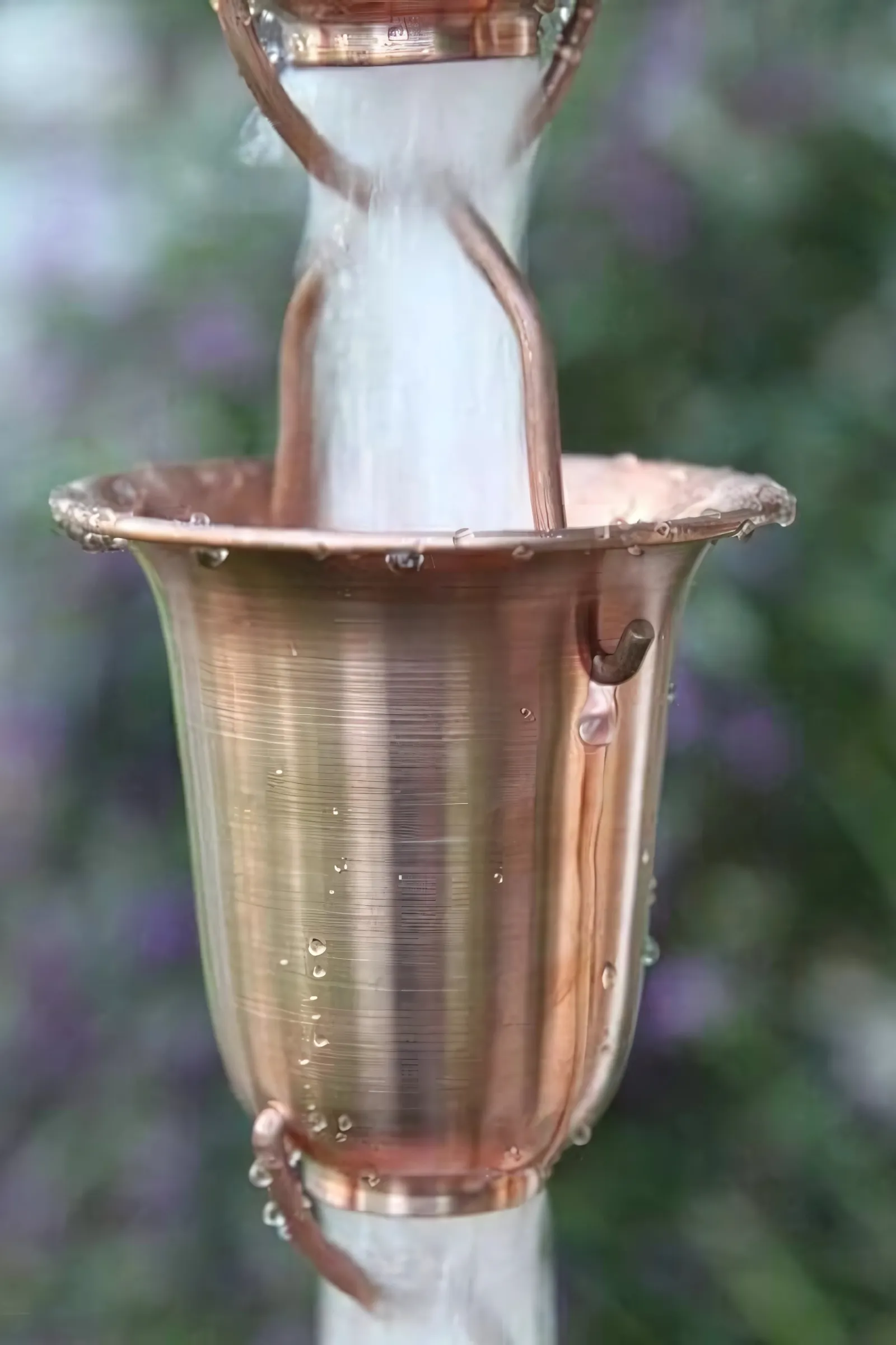 Flared Cups copper rain chain