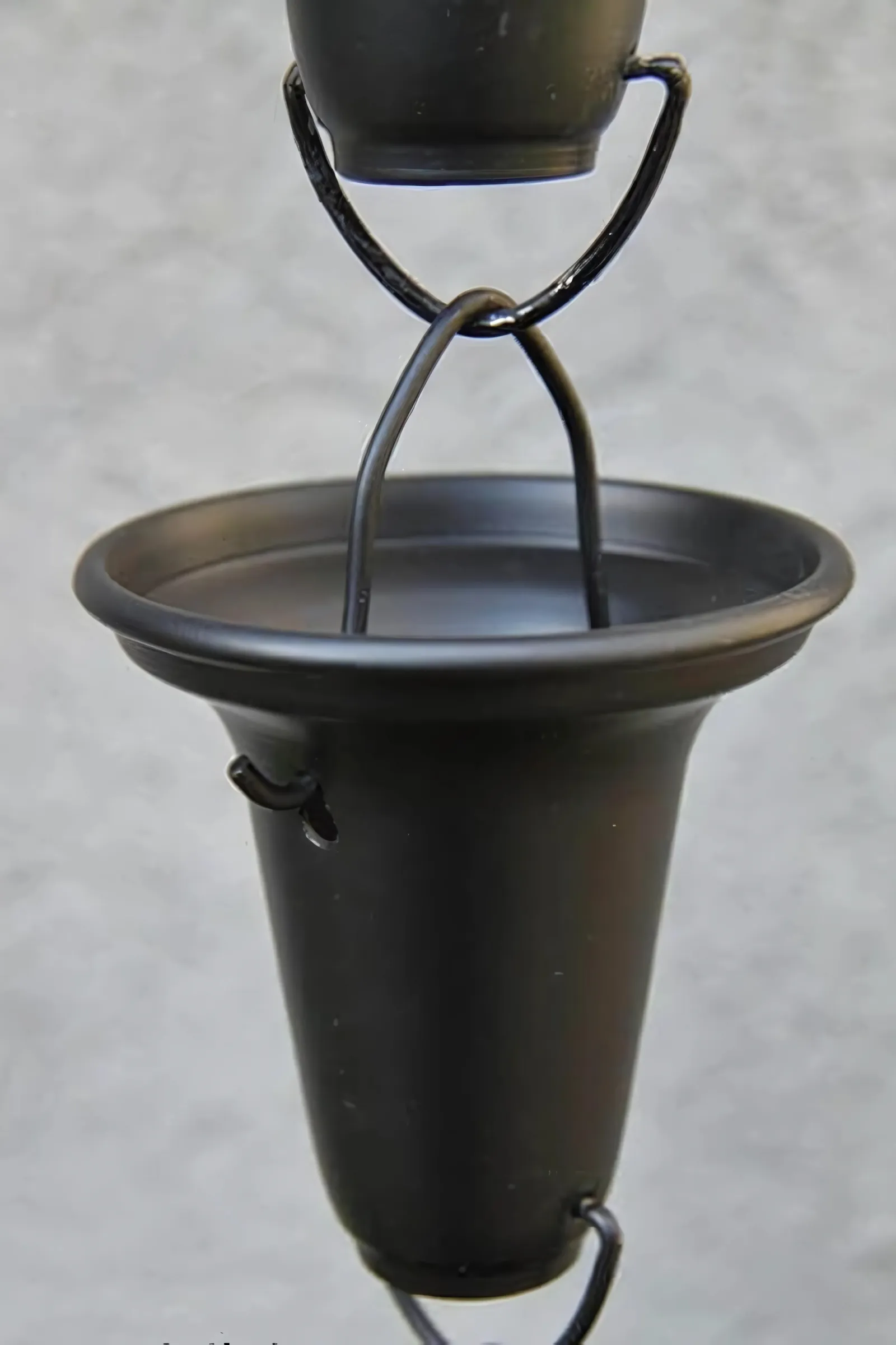 Black Flared Cups aluminum rain chain