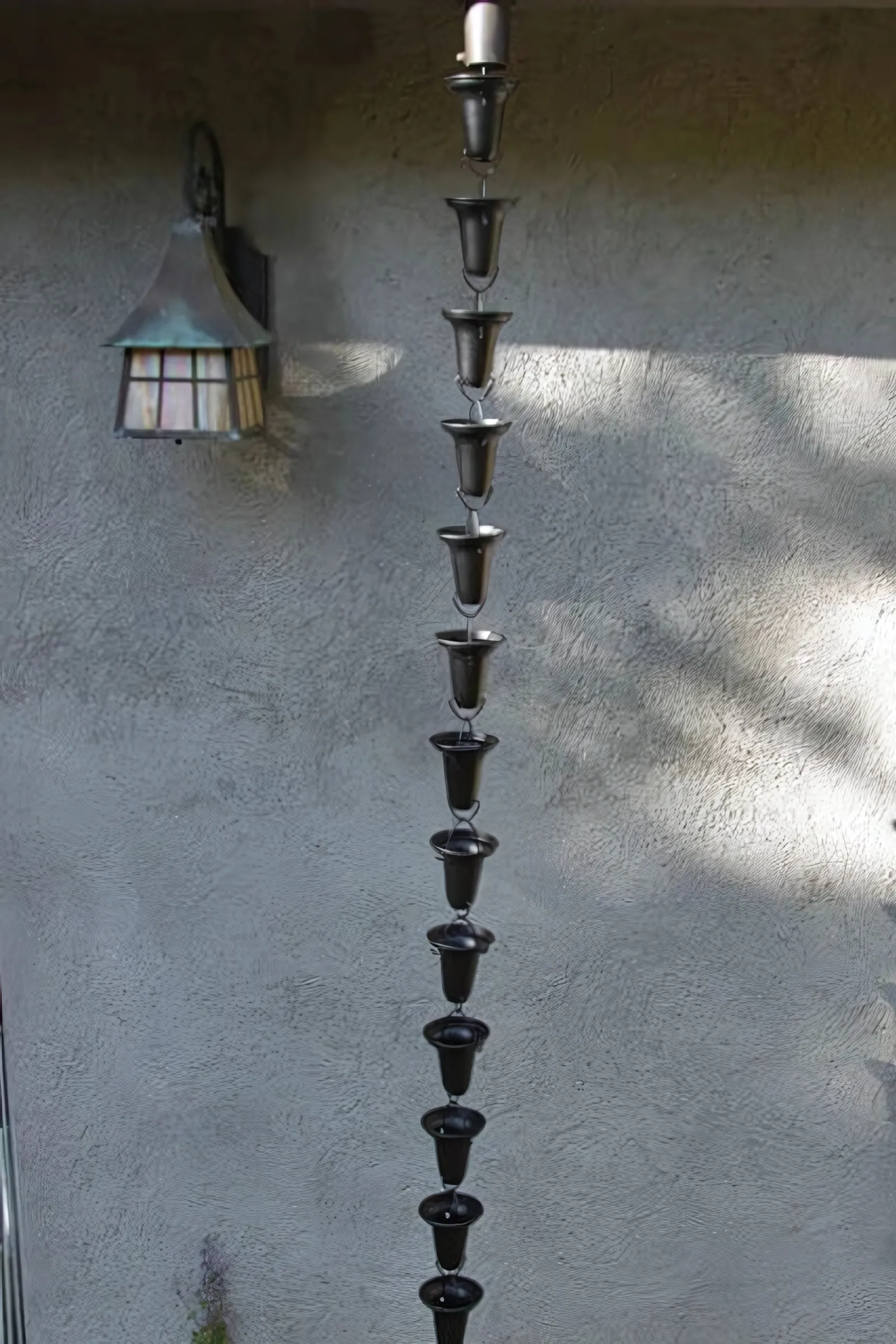 Black Flared Cups aluminum rain chain thumbnail 3