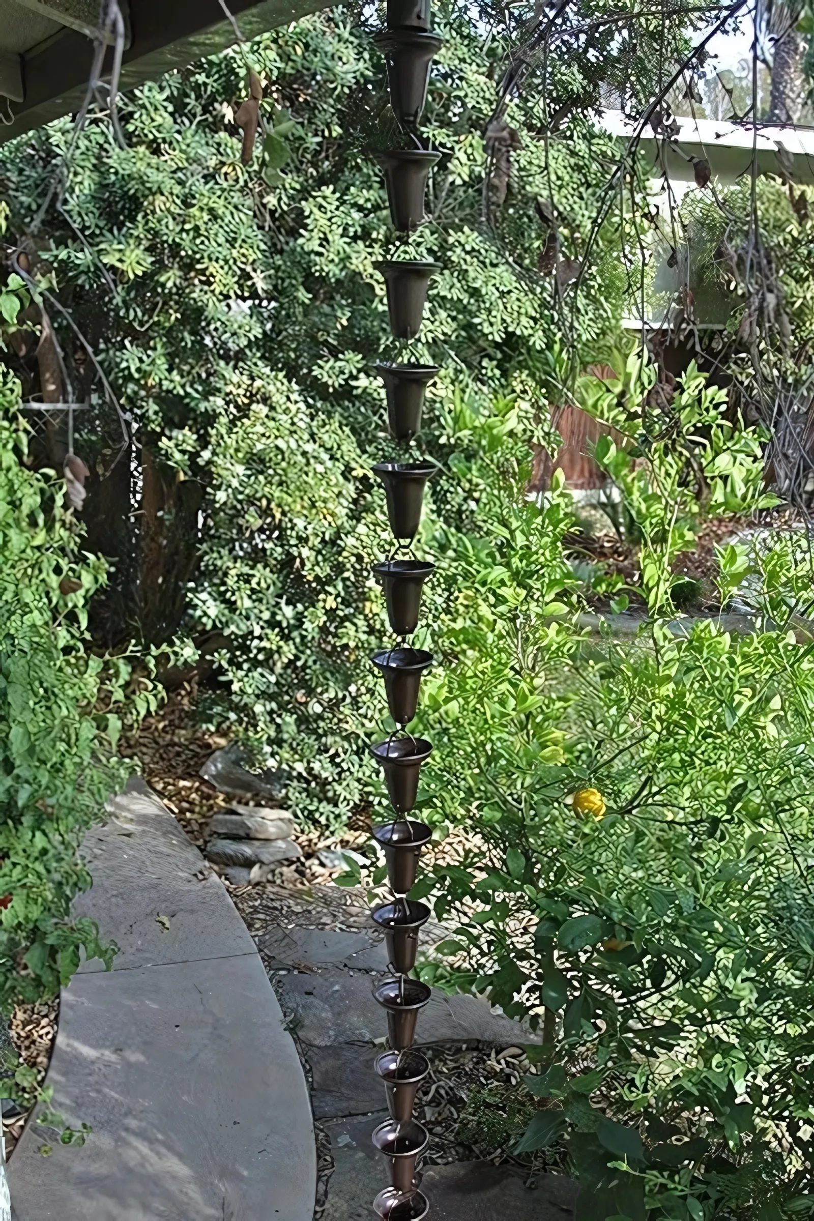 Bronze Flared Cups aluminum rain chain thumbnail 3