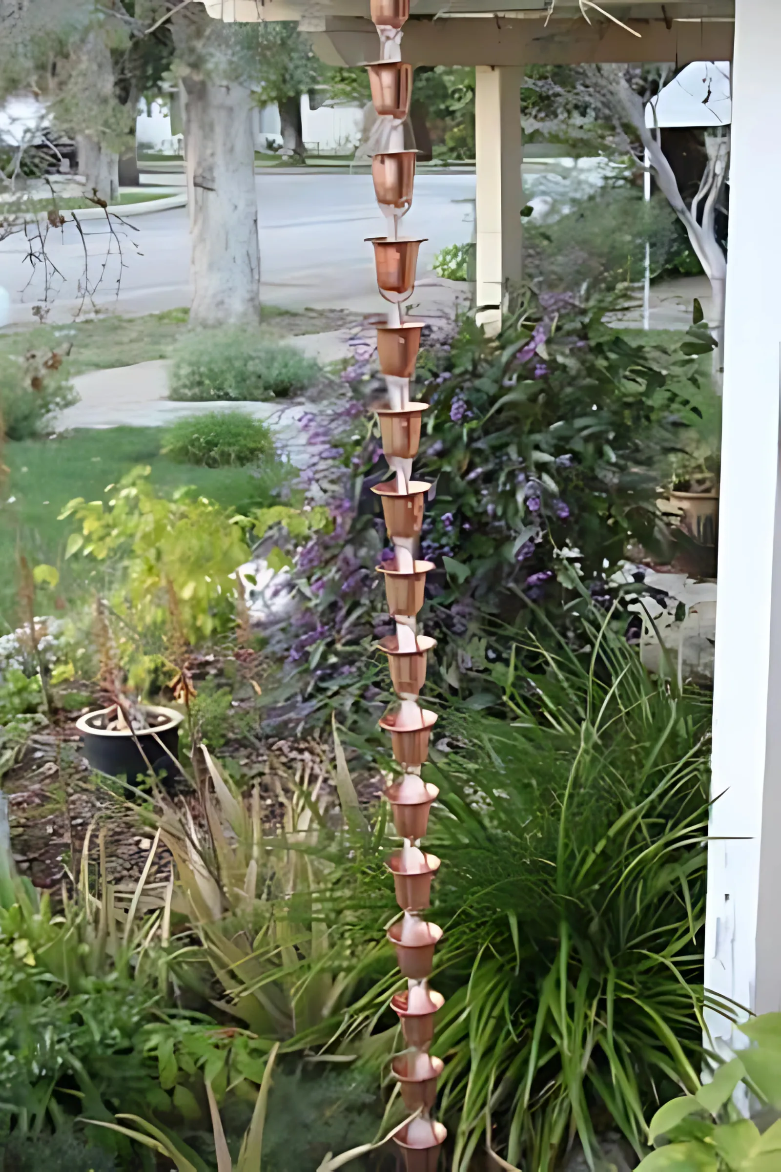 Flared Cups copper rain chain thumbnail 3