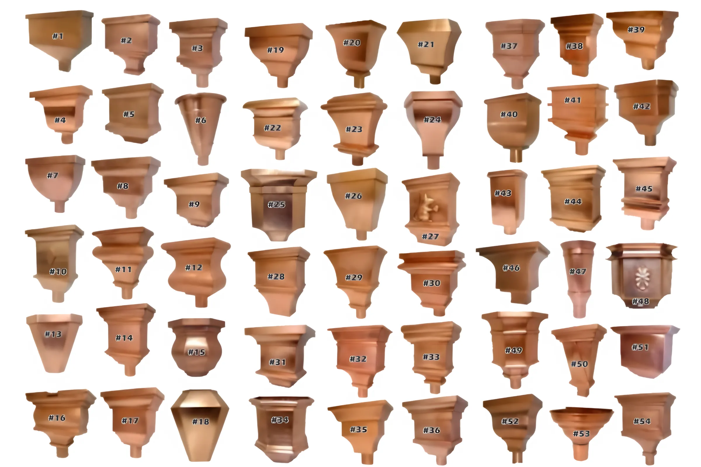 Decorative Leader Heads for Rain Gutter Systems