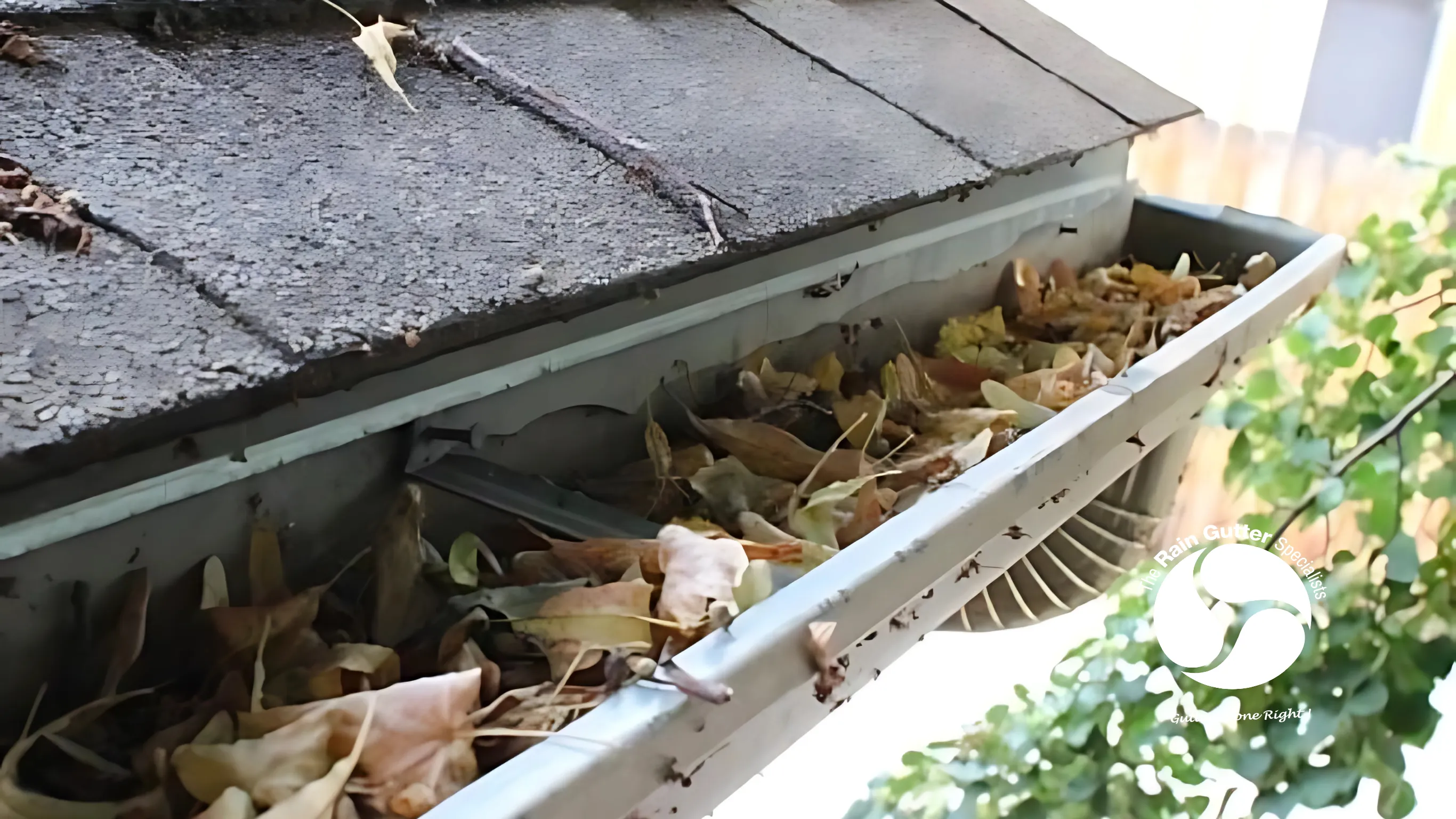 Homeowner cleaning out rain gutters with a brush before rainy season