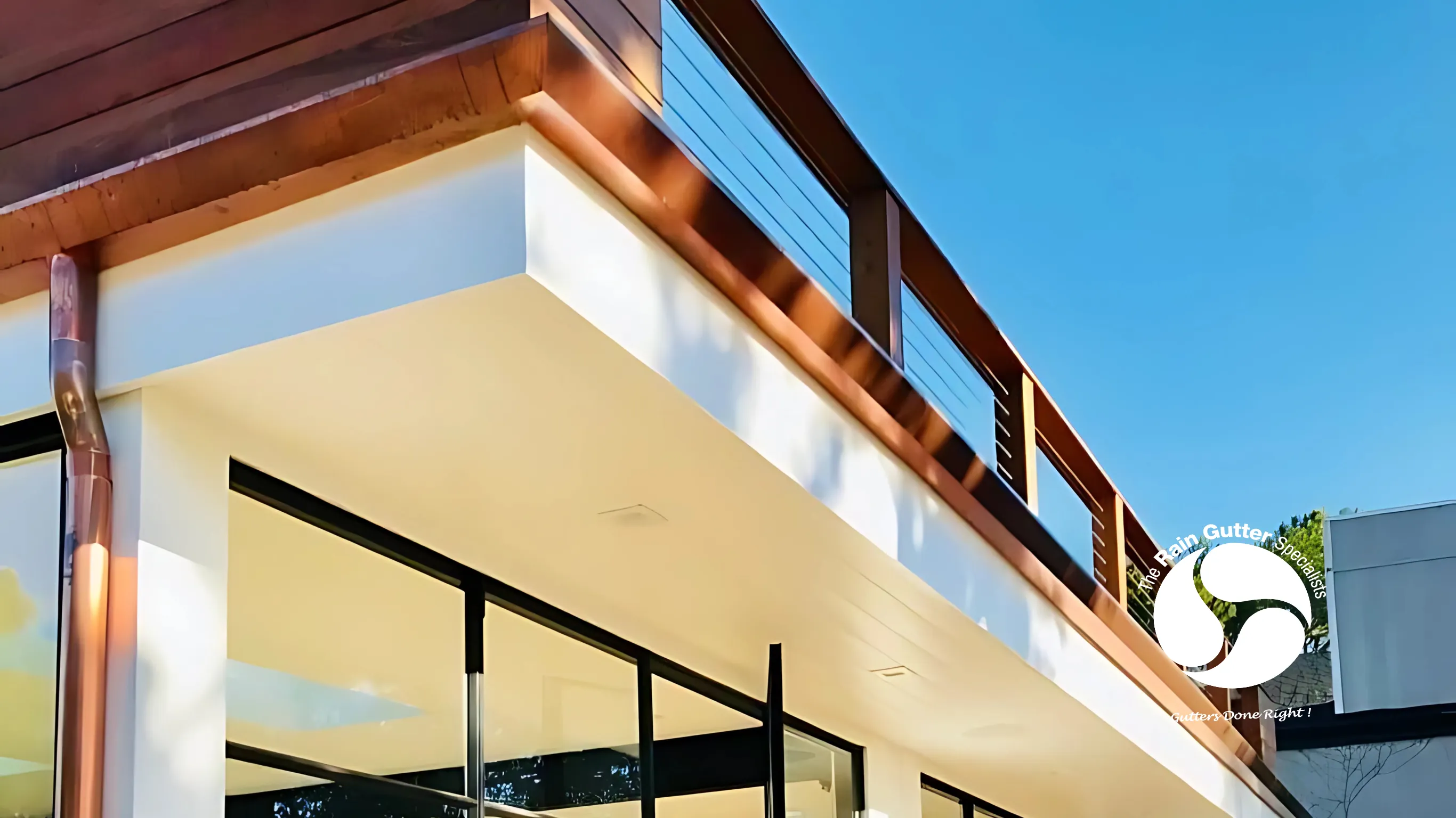 Newly installed seamless gutters in Los Angeles