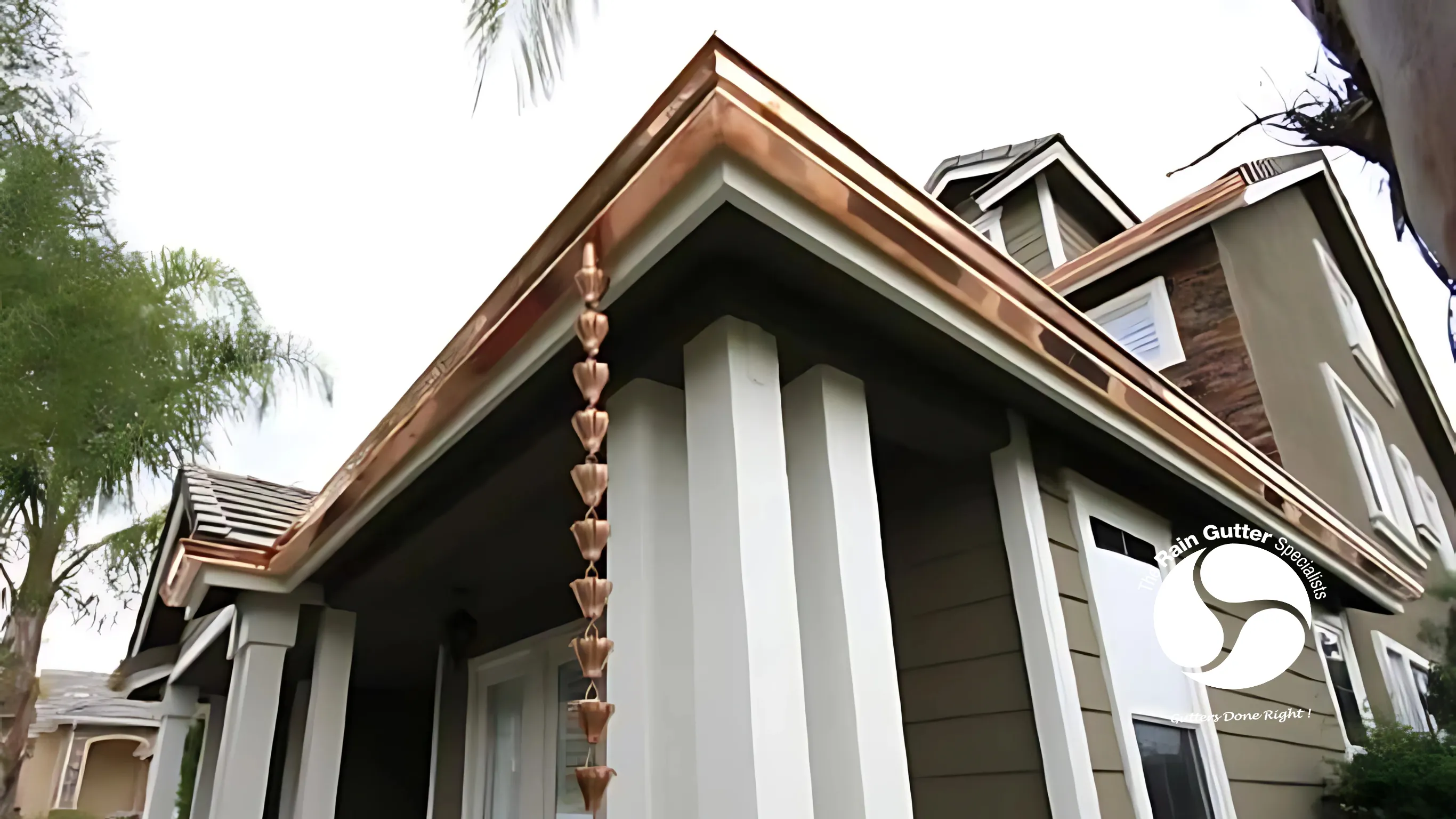 Copper, aluminum and galvanized gutter material samples